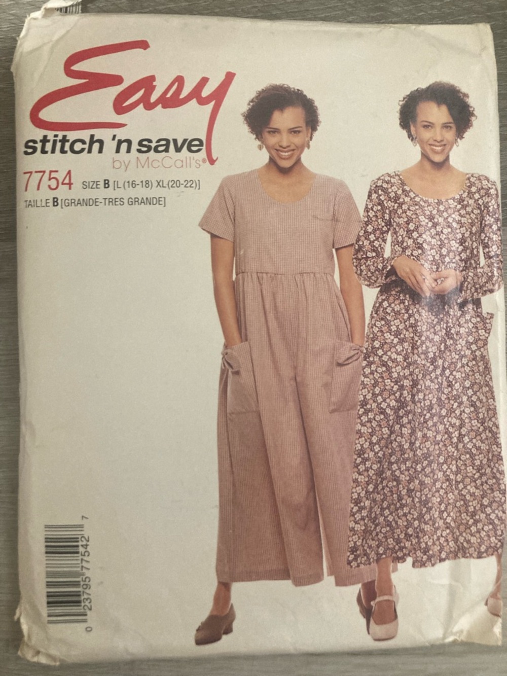 Sz 16-22 McCall’s 7754 Easy Stitch 'n Save Women’s Casual Midi Dress